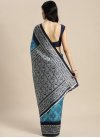 Light Blue and Navy Blue Art Silk Designer Contemporary Saree - 1