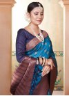 Blue and Navy Blue Woven Work Trendy Classic Saree - 2