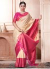 Woven Work Cream and Rose Pink Designer Traditional Saree - 2