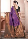 Bottle Green and Purple Designer Contemporary Style Saree For Ceremonial - 3