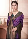 Bottle Green and Purple Designer Contemporary Style Saree For Ceremonial - 1