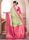 Mint Green and Rose Pink Woven Work Designer Traditional Saree - 3