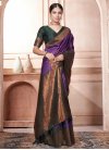 Bottle Green and Purple Woven Work Traditional Designer Saree - 1