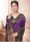 Bottle Green and Purple Woven Work Traditional Designer Saree - 2