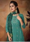 Maslin Silk Embroidered Work Palazzo Style Pakistani Salwar Suit - 1