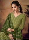 Embroidered Work Maslin Silk Palazzo Style Pakistani Salwar Suit - 1
