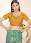 Mustard and Turquoise Banarasi Silk Designer Classic Lehenga Choli - 2