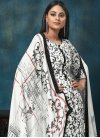 Crepe Silk Black and White Digital Print Work Pant Style Pakistani Salwar Kameez - 1