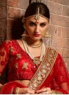 Dignified Beige and Red Booti Work Designer Classic Lehenga Choli For Bridal - 2