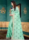 Embroidered Work Faux Georgette Trendy Classic Saree - 1