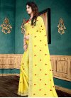 Embroidered Work Faux Georgette Traditional Saree For Ceremonial - 1