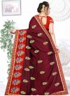 Maroon and Red Embroidered Work Designer Traditional Saree - 2