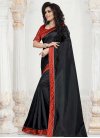 Black and Red Art Silk Trendy Saree - 1
