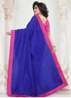Blue and Rose Pink Lace Work Traditional Designer Saree - 2