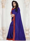 Navy Blue and Red Art Silk Designer Traditional Saree For Casual - 1