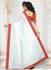 Lace Work Red and White Classic Saree - 2