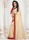 Beige and Red Trendy Classic Saree For Casual - 1