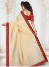 Beige and Red Trendy Classic Saree For Casual - 2