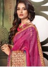 Cotton Silk Thread Work Red and Rose Pink Designer Contemporary Style Saree - 1