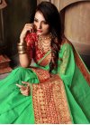 Mint Green and Red Traditional Designer Saree - 1