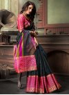 Black and Rose Pink Cotton Silk Designer Traditional Saree - 1