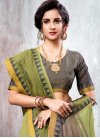 Grey and Olive Designer Contemporary Style Saree For Casual - 1