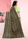 Mint Green and Olive Half N Half Trendy Saree For Casual - 2