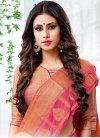 Rose Pink and Salmon Designer Traditional Saree For Ceremonial - 1