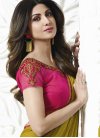 Olive and Rose Pink Shilpa Shetty Designer Contemporary Style Saree - 1