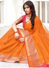 Orange and Rose Pink Cotton Silk Designer Traditional Saree - 1