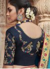 Light Blue and Navy Blue Trendy Classic Saree For Ceremonial - 1
