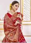 Woven Work Viscose Red and Rose Pink Designer Contemporary Saree - 2