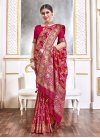 Viscose Red and Rose Pink Designer Contemporary Style Saree - 1
