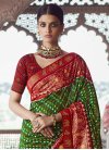 Green and Red Trendy Classic Saree For Festival - 1