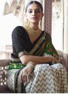 Green and Off White Stone Work Traditional Designer Saree - 1