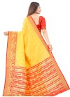 Red and Yellow Designer Contemporary Style Saree - 2