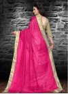Rose Pink and White Embroidered Work Half N Half Saree - 2