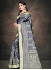 Thread Work Art Silk Trendy Classic Saree For Ceremonial - 1