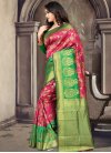 Thread Work Mint Green and Rose Pink Classic Saree - 1