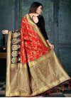 Art Silk Black and Red Trendy Classic Saree - 2