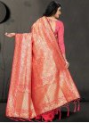 Rose Pink and Salmon Art Silk Contemporary Style Saree For Ceremonial - 2