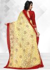 Cream and Red Embroidered Work Brasso Georgette Classic Saree - 2