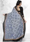 Black and Grey Embroidered Work Designer Traditional Saree - 2
