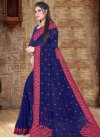 Embroidered Work Faux Georgette Trendy Classic Saree For Ceremonial - 1