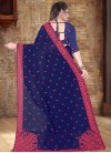 Embroidered Work Faux Georgette Trendy Classic Saree For Ceremonial - 2