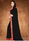 Black and Red Lace Work Designer Traditional Saree - 1