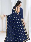 Embroidered Work Faux Georgette Designer Contemporary Style Saree - 2