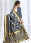 Thread Work Banarasi Silk Contemporary Saree - 2