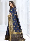 Thread Work Banarasi Silk Designer Contemporary Style Saree For Ceremonial - 1