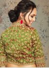 Maroon and Olive Jacquard Silk Traditional Designer Saree - 2